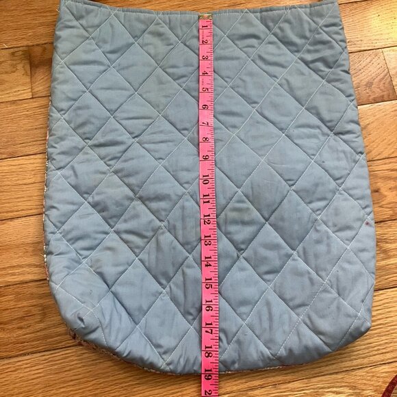 Vintage Handmade Quilted Floral Patchwork Shoulder Tote Bag - Picture 8 of 11